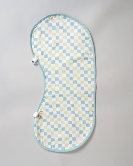 Twingle 100% Organic Muslin Burp Cloth-Reversible Design-Converts to Bib-Trusted YKK Snap-Driver & Checks Print-Pack of 2-For Infants