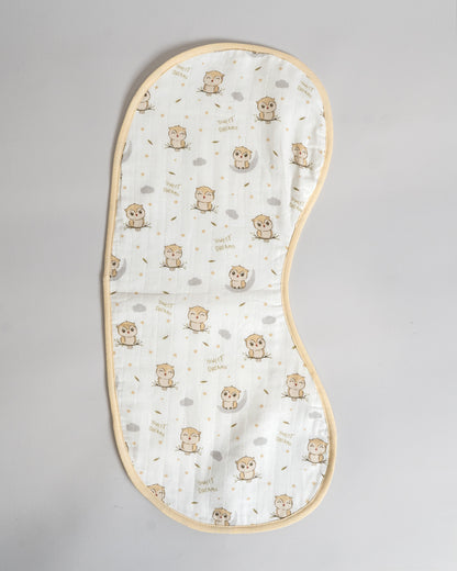 Twingle 100% Organic Muslin Burp Cloth-Reversible Design-Converts to Bib-Trusted YKK Snap-Owls & Stars Print-Pack of 2-For Infants