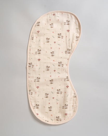 Twingle 100% Organic Muslin Burp Cloth-Reversible Design-Converts to Bib-Trusted YKK Snap-Deer & Hearts Print-Pack of 2-For Infants