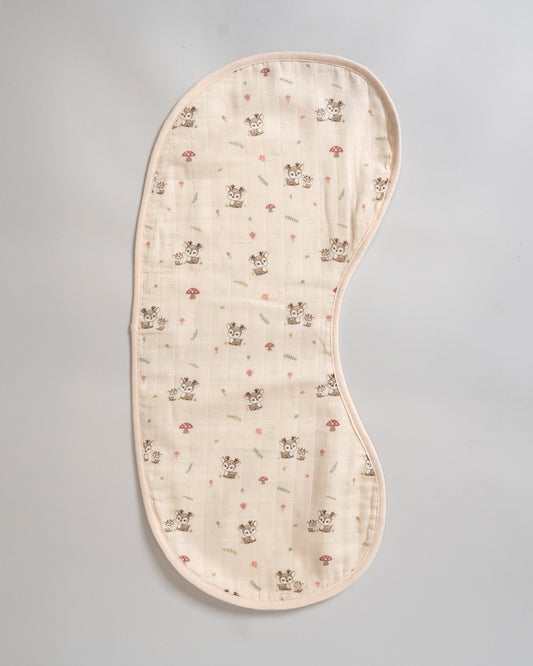 Twingle 100% Organic Muslin Burp Cloth-Reversible Design-Converts to Bib-Trusted YKK Snap-Deer & Hearts Print-Pack of 2-For Infants
