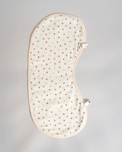 Twingle 100% Organic Muslin Burp Cloth-Reversible Design-Converts to Bib-Trusted YKK Snap-Deer & Hearts Print-Pack of 2-For Infants