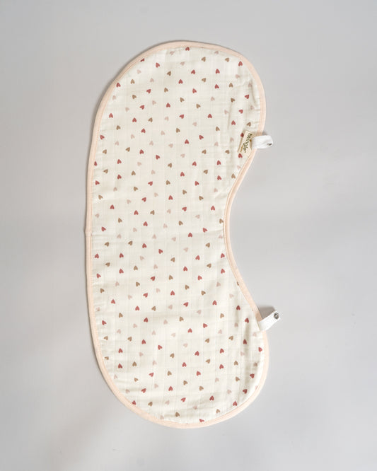 Twingle 100% Organic Muslin Burp Cloth-Reversible Design-Converts to Bib-Trusted YKK Snap-Deer & Hearts Print-Pack of 2-For Infants