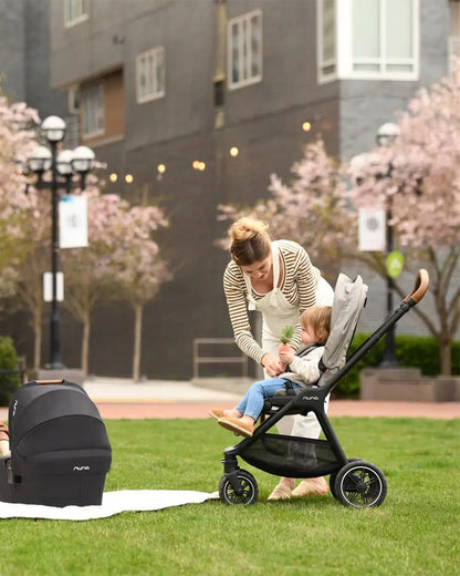 Nuna TRIV Next Baby Stroller-Flat Reclining & Reversible Seat-One Hand Fold-Includes Rain Cover & Post Adaptors-2 Years Warranty-Pram for 0 to 4Y (Upto 22Kg)-Biscotti