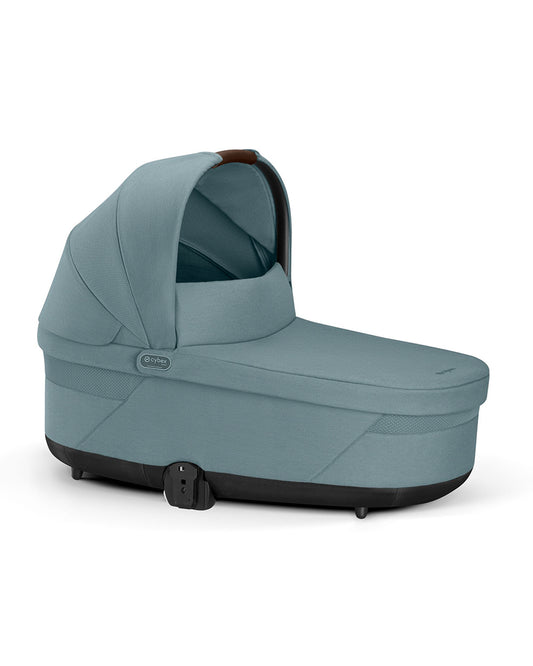 Cybex Cot S Lux Carry Cot-Attaches to Balios S Lux & Talos S Lux Stroller-No Adapters Required-Soft Foam Matrress-For 0 to 6M (Upto 9 Kg)-Stormy Blue