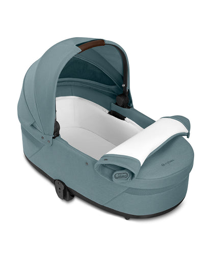 Cybex Cot S Lux Carry Cot-Attaches to Balios S Lux & Talos S Lux Stroller-No Adapters Required-Soft Foam Matrress-For 0 to 6M (Upto 9 Kg)-Stormy Blue