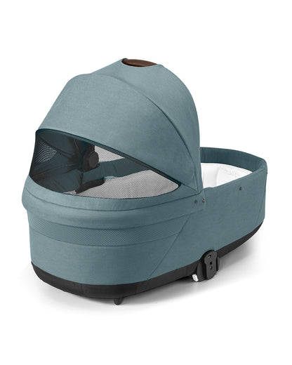Cybex Cot S Lux Carry Cot-Attaches to Balios S Lux & Talos S Lux Stroller-No Adapters Required-Soft Foam Matrress-For 0 to 6M (Upto 9 Kg)-Stormy Blue