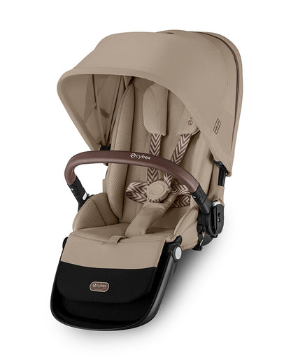 Cybex Gazelle S 2nd Seat Unit-Sibling Seat-Connects Directly To The Stroller With Built In Adapters-Reversible & Flat Reclining Seat-2 Years Warranty-Upto 22 Kg-Almond Beige