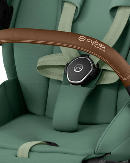 Cybex Priam Stroller-Height Adjustable Parent Handle Bar-Reversible & Flat Reclining Seat-One Hand Fold-Travel System Compatible-2 Years Warranty-For 0 to 4Y (Upto 22 Kg)-Chrome Brown Frame & Leaf Green Seat
