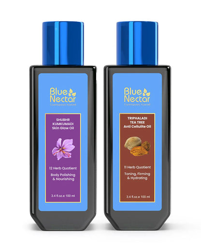 Blue Nectar Stretch Marks Oil & Triphaladi Ayurvedic Fat Loss Slimming & Massage Oil-100 ml
