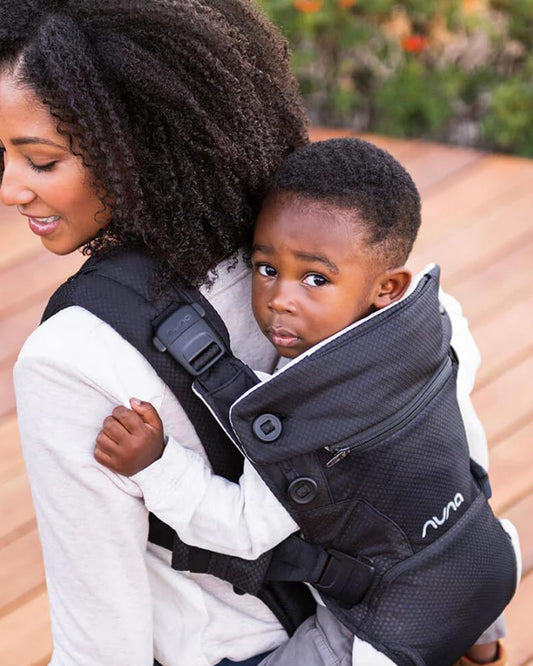 Nuna Luun Baby Carrier-3 Carry Positions-Washable Infant Head Support-For 0 to 3Y (Upto 16Kg)-Caviar