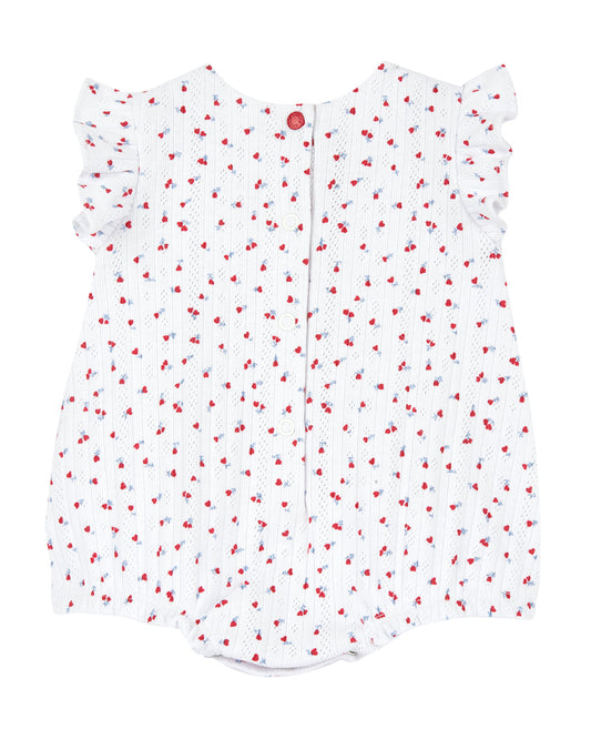 Chicco White Bubble Romper-Printed-Cotton-For Infants