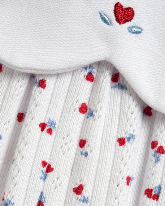 Chicco White Bubble Romper-Printed-Cotton-For Infants