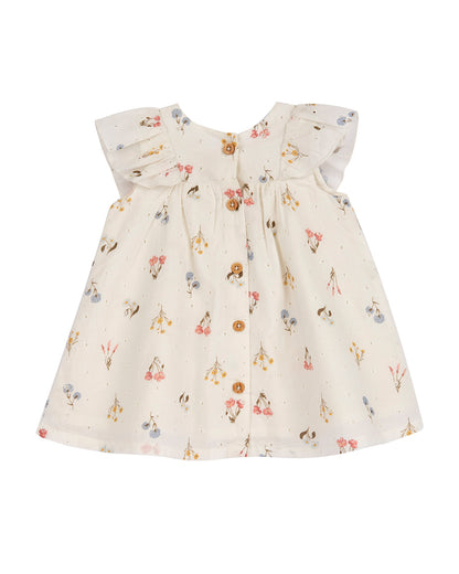 Chicco Natural Frock Dress-Printed-Cotton-For Infants