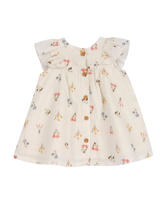 Chicco Natural Frock Dress-Printed-Cotton-For Infants