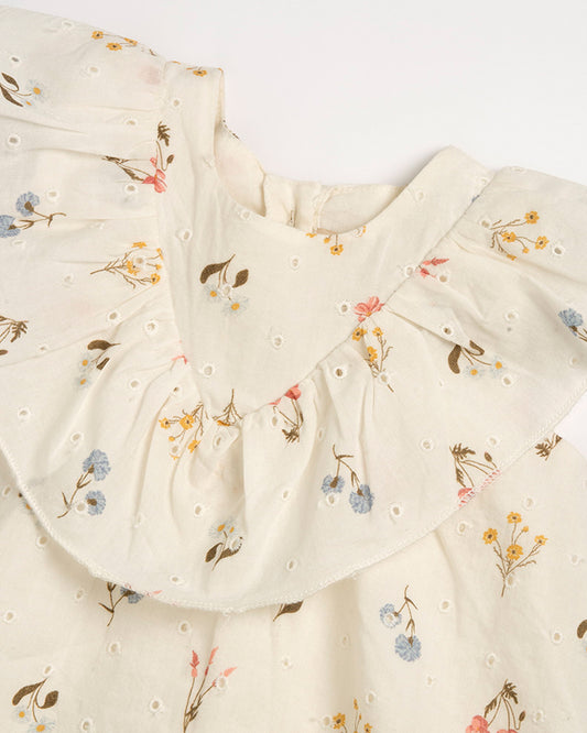 Chicco Natural Frock Dress-Printed-Cotton-For Infants
