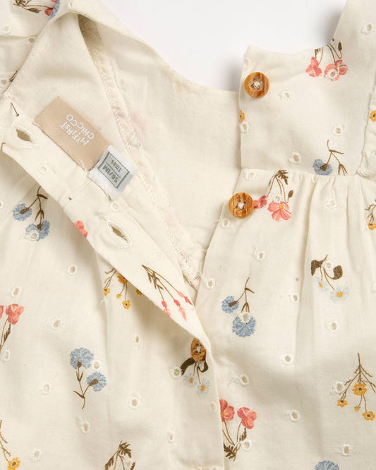 Chicco Natural Frock Dress-Printed-Cotton-For Infants