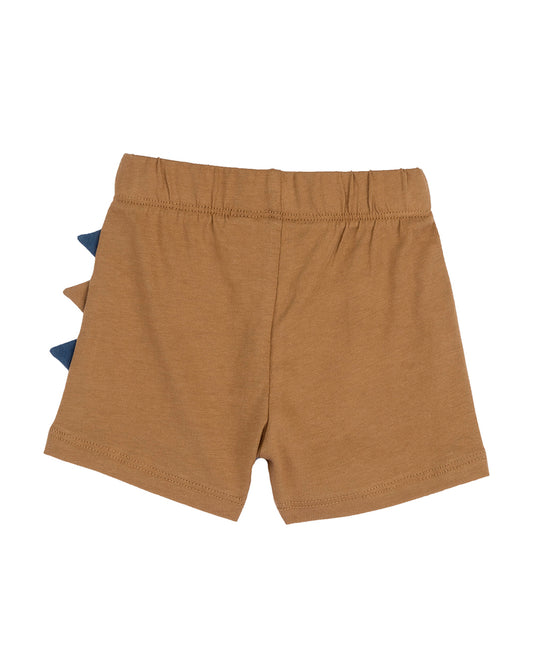 Chicco Navy Blue & Tan T-shirt & Shorts Set-Printed-Cotton-For Infants