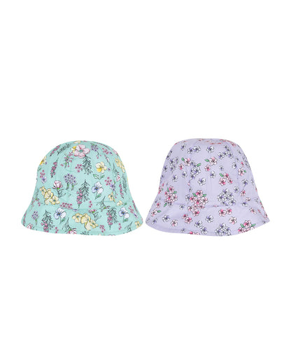 Chicco Light Blue & Lavender Hat-Printed-Cotton-Pack of 2-For Infants