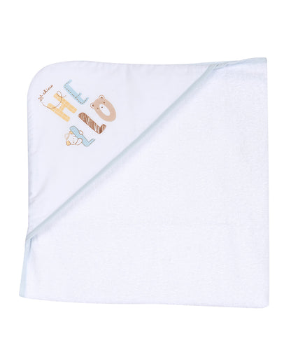 Chicco Hooded Baby Bath Towel-Organic Cotton-Light Blue