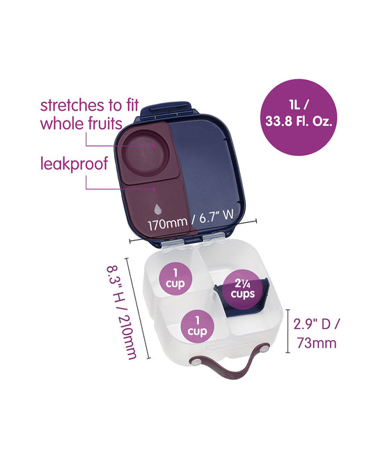 b.box Harry Potter Mini Lunchbox-Flexi Fruit Holder-Adjustable Divider-1000ml-36M+