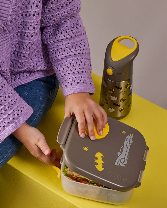 b.box Batman Mini Lunchbox-Flexi Fruit Holder-Adjustable Divider-1000ml-36M+