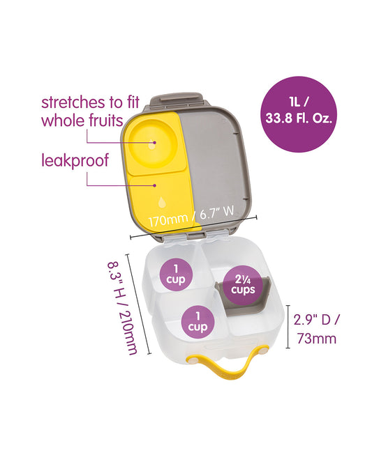 b.box Batman Mini Lunchbox-Flexi Fruit Holder-Adjustable Divider-1000ml-36M+