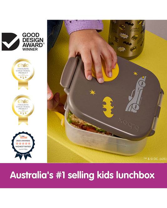 b.box Batman Mini Lunchbox-Flexi Fruit Holder-Adjustable Divider-1000ml-36M+