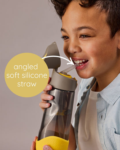b.box Batman Tritan Straw Sipper-One Touch Open & Lock Lid-Spill Proof Straw Top-600ml-12M+