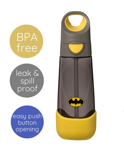 b.box Batman Tritan Straw Sipper-One Touch Open & Lock Lid-Spill Proof Straw Top-600ml-12M+