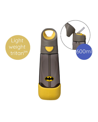 b.box Batman Tritan Straw Sipper-One Touch Open & Lock Lid-Spill Proof Straw Top-600ml-12M+