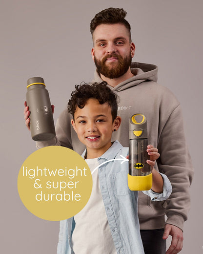 b.box Batman Tritan Straw Sipper-One Touch Open & Lock Lid-Spill Proof Straw Top-600ml-12M+