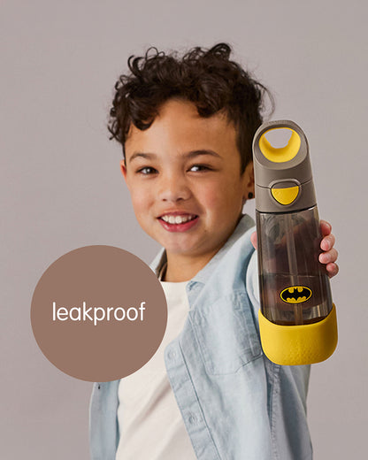 b.box Batman Tritan Straw Sipper-One Touch Open & Lock Lid-Spill Proof Straw Top-600ml-12M+