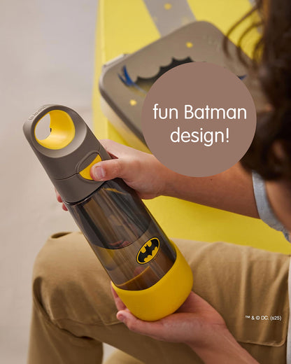 b.box Batman Tritan Straw Sipper-One Touch Open & Lock Lid-Spill Proof Straw Top-600ml-12M+