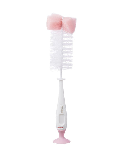 b.box 2-in-1 Bottle & Nipple Cleaning Brush-Comes with Separate Teat Cleaner-Soft Bristles For Scratch Free Clean-Blush