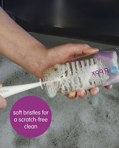 b.box 2-in-1 Bottle & Nipple Cleaning Brush-Comes with Separate Teat Cleaner-Soft Bristles For Scratch Free Clean-Blush