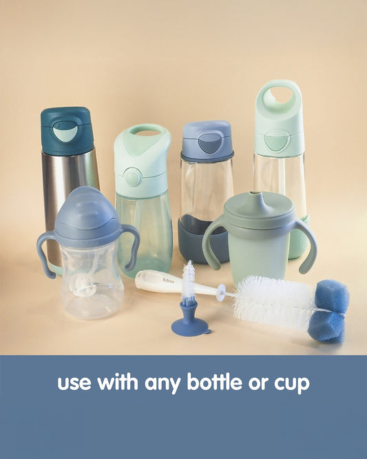 b.box 2-in-1 Bottle & Nipple Cleaning Brush-Comes with Separate Teat Cleaner-Soft Bristles For Scratch Free Clean-Blush