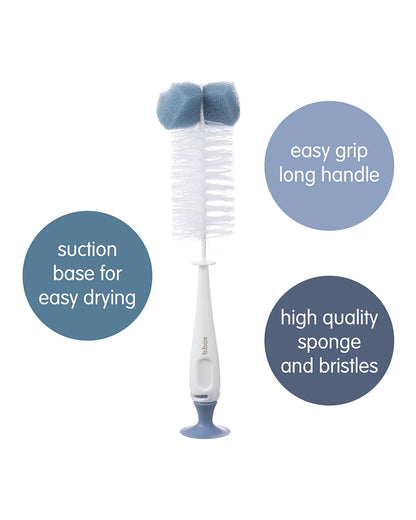 b.box 2-in-1 Bottle & Nipple Cleaning Brush-Comes with Separate Teat Cleaner-Soft Bristles For Scratch Free Clean-Ocean