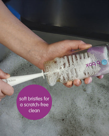 b.box 2-in-1 Bottle & Nipple Cleaning Brush-Comes with Separate Teat Cleaner-Soft Bristles For Scratch Free Clean-Ocean