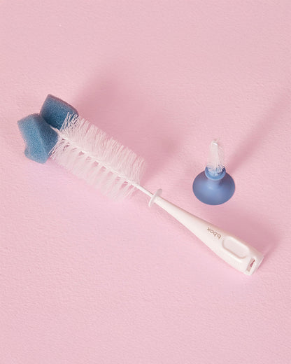 b.box 2-in-1 Bottle & Nipple Cleaning Brush-Comes with Separate Teat Cleaner-Soft Bristles For Scratch Free Clean-Ocean