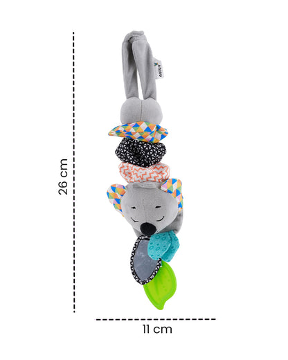 nuluv Musical Koala-Soft Toy-With Teether, Crinkle Sound & Fun Mirror for Self-recognition-Baby Sensory Stroller Toy-3M+