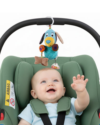 nuluv Play Puppy Rattle Toy-With Crinkle Sound-Stroller Toy-3M+