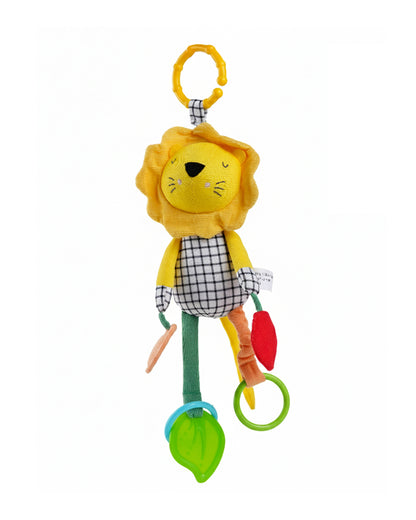 nuluv Lino Buddy-Teether Rattle Toy-With Crinkle Sound & Fun Mirror for Self-recognition-Stroller Toy-3M+