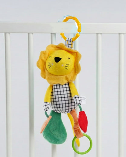 nuluv Lino Buddy-Teether Rattle Toy-With Crinkle Sound & Fun Mirror for Self-recognition-Stroller Toy-3M+