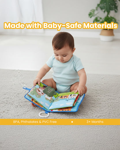 nuluv Peek-a-boo City-Cloth Book-With Squeaker, Rattle & Crinkle Sound-Learning & Educational Toys For 3M+