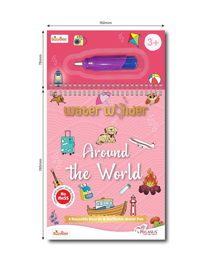 Pegasus Water Wonder Around The World Colouring Book-Art & Craft Kit-Develops Fine Motor Skills-36M+
