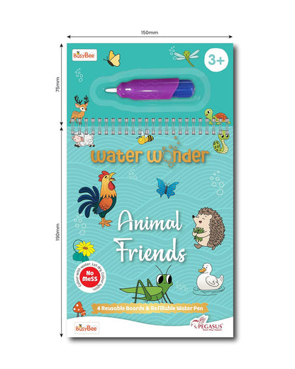 Pegasus Water Wonder Animal Friends Colouring Book-Art & Craft Kit-Develops Fine Motor Skills-36M+