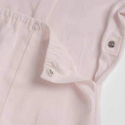 Chicco Pastel Pink Back Opening Sleepsuit-Animal Print-Cotton-For Infants