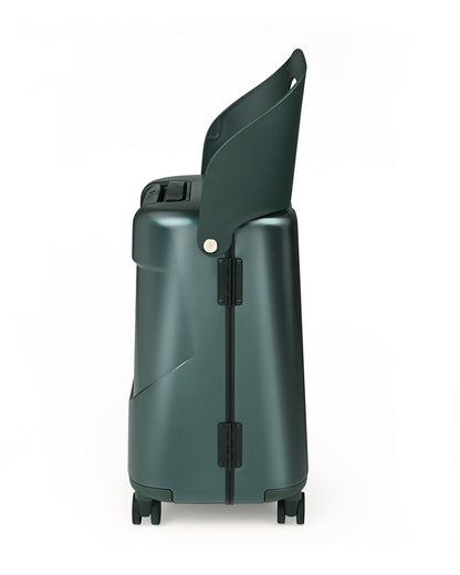 Miamily Forest Green Ride On Trolley Carry On Luggage-Swiss Design-with 3 Digit Lock and Built in Seat for Kids & Adults