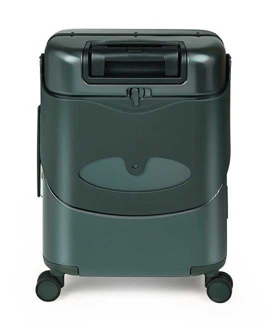 Miamily Forest Green Ride On Trolley Carry On Luggage-Swiss Design-with 3 Digit Lock and Built in Seat for Kids & Adults