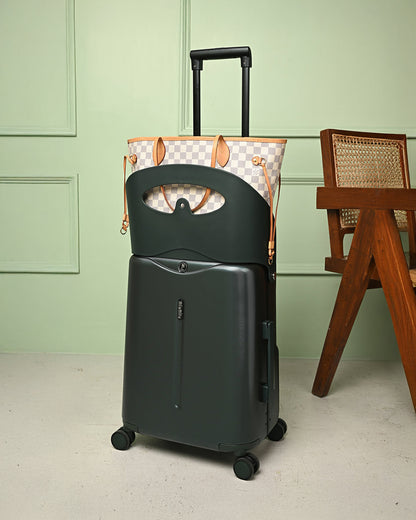 Miamily Forest Green Ride On Trolley Carry On Luggage-Swiss Design-with 3 Digit Lock and Built in Seat for Kids & Adults
